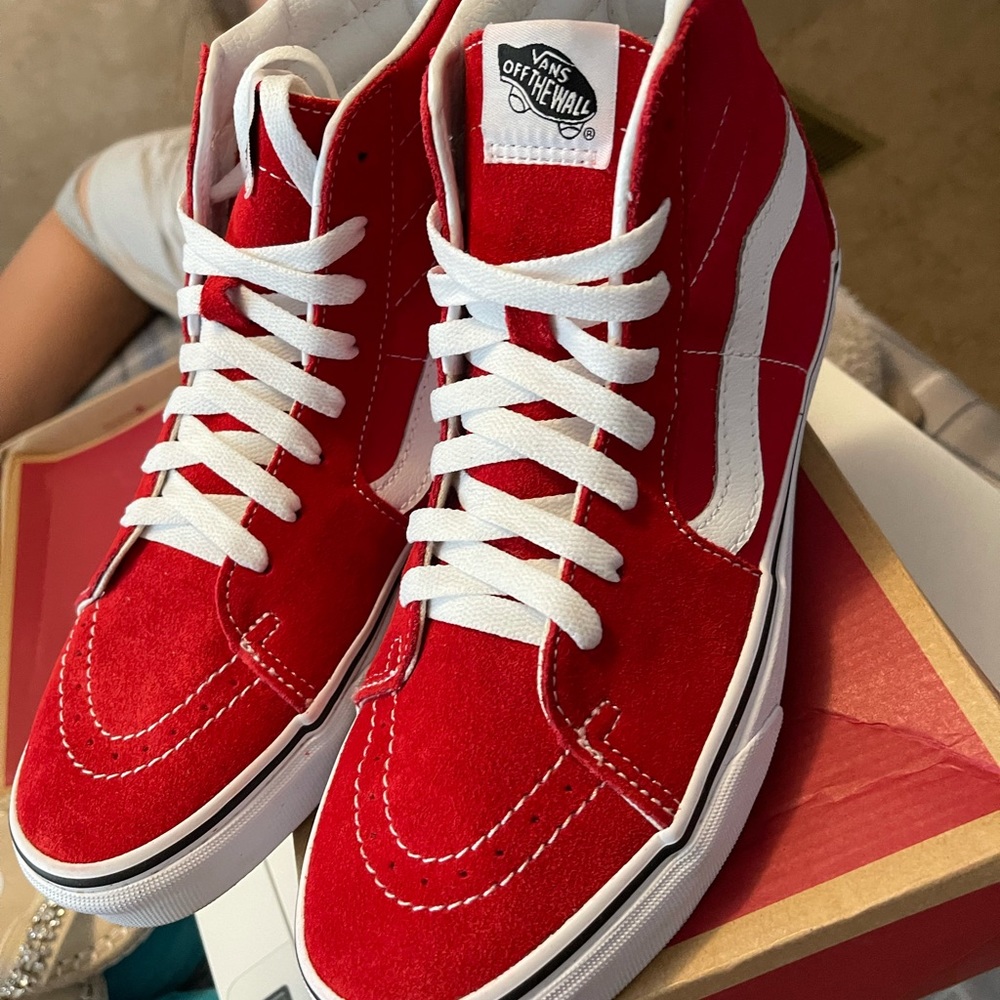 Red high top Vans